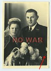 WWII ORIGINAL GERMAN WEDDING PHOTO ELITE DIVISION Sturmmann CUFF TITLE BRIDE 82