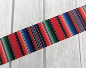 Grosgrain Ribbon 1.5 Fiesta Serape Mexican Blanket Printed Ribbon Cinco De Mayo - Picture 1 of 1