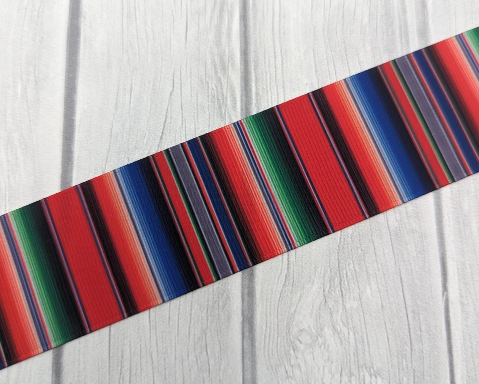 Grosgrain Ribbon 1.5 Fiesta Serape Mexican Blanket Printed Ribbon Cinco De Mayo - Image 1 of 1