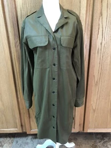 Abito camicia muratore verde oliva con bottoni Rag & Bone nuovo senza etichette donna tg. Medium M - Foto 1 di 7