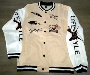 teen boys/girls size small NEW JACKET tan BEAR grateful life style SNAP FRONT - Picture 1 of 1