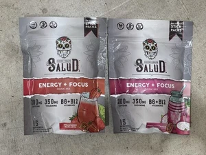2x Salud Energy & Focus Mix Drink 15 Servings Each Bag Strawberry and dragon - Picture 1 of 4