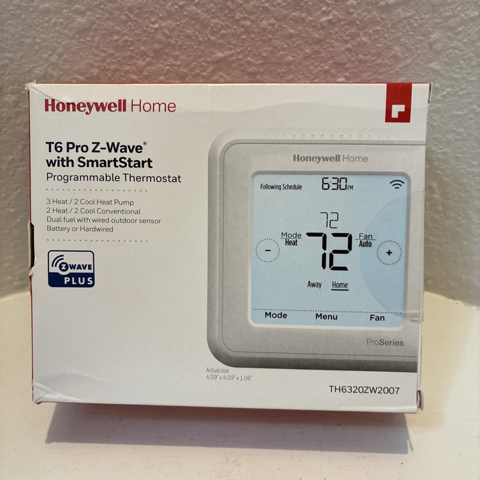 HONEYWELL Home T6 Pro Z-Wave w/SmartStart Programmable Thermostat TH6320ZW2007 - Image 1 of 4