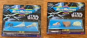 Vintage Micro Machine Star Wars I & II Galoob Millenium Falcon Star Destroyer - Picture 1 of 11