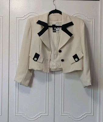 Chaqueta blazer RINA ROSSI para mujer rara vintage blanca corta a medida elegante talla M Foto 1 de 4