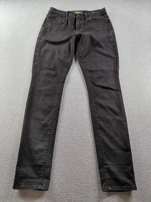 Pantalones de mezclilla para mujer Lucky Brand negros talla 4/27 Sofia ajustados elásticos tiro bajo 31,5" Foto 1 de 4