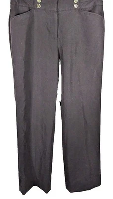 Zac & Rachel Petite 10P women's black dress pant embellished preowned 32/28 - Image 1 of 4