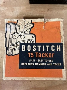 Vintage 1972 BOSTITCH T5 TACKER In Box USA ๐บ๐ธ BLACK - Picture 1 of 12