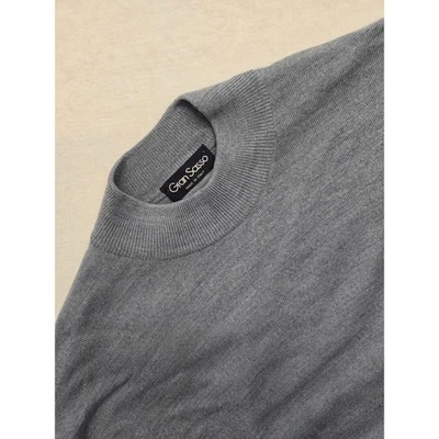 Gran Sasso Made in Italy Gray Crew Neck 100% Lana Wool Knit Sweater Pullover - Image 1 of 4