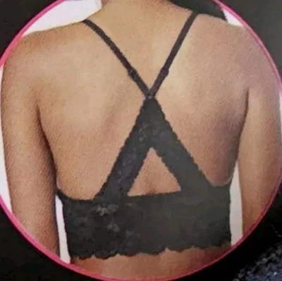 Bralette ajustable inalámbrico de encaje negro para mujer nuevo con etiquetas XL Foto 1 de 4