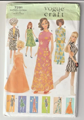 Vogue Craft Pattern 7291 - SEWING PATTERN - 11 1/2" Fashion Doll Vintage Vogue - Image 1 of 4