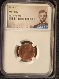 2018 LINCOLN SHIELD CENT NGC MS68 LINCOLN PORTRAIT LABEL - Picture 1 of 2