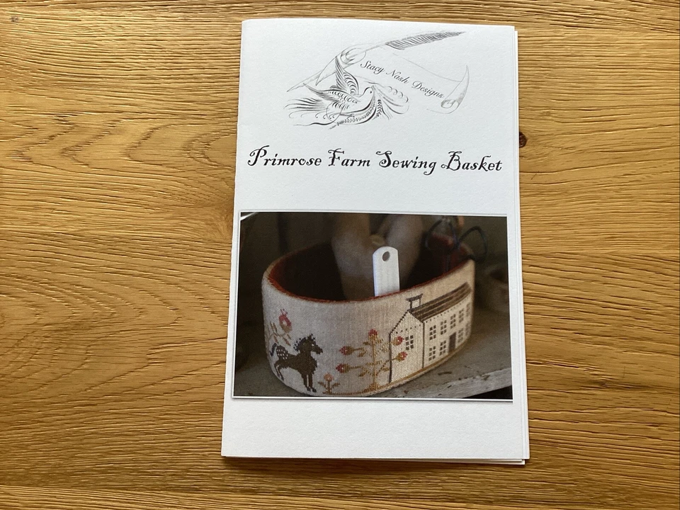 Primrose Farm Sewing Basket Cross Stitch Chart By Stacy Nash Primitives - Image 1 of 1