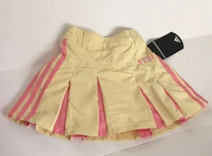 New Adidas Pleated Yellow Pink Skort Elastic Waist 4T made in Vietnam - Picture 1 of 12