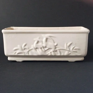 Planter Nelson McCoy Gazelle Deer Antelope Matte White Window Box Unmarked - Picture 1 of 14