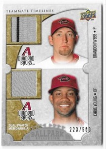 2009 Upper Deck Ballpark Collection Jerseys Chris Young/Brandon Webb /500 #161