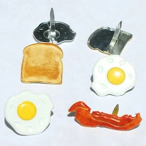 BREAKFAST BRADS Eggs Toast Bacon Food Scrapbooking Card Making Stamping - Picture 1 of 1
