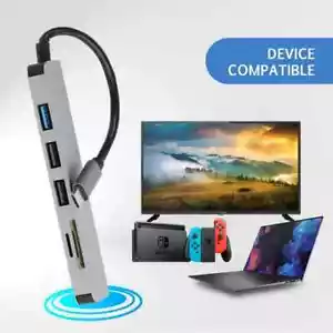 Concentrador USB multipuerto Vivitar con SD, 4K HDMI Micro SD lector de tarjetas flash compacto - Imagen 1 de 3