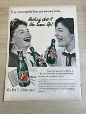 7 Up Soda Green Bottle Morning Break 1955 Vintage Print Ad Life Magazine