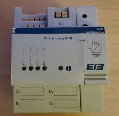 B&J Busch Jaeger 24V KNX EIB Binäreingang 4fach 6192 REG  - Bild 1 von 3