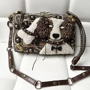 Mary Frances Fetch Dog and Bone Beaded Collectible Purse Crystals Rare - Picture 1 of 17