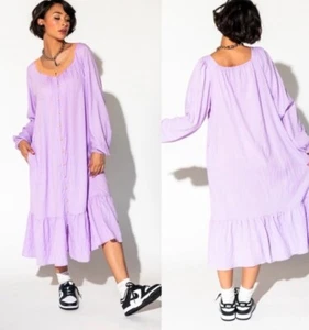 Dressed In Lala Romanticize Your Life Dress In Lavender Size M Oversized - Picture 1 of 5