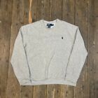 Ralph Lauren Polo Sweatshirt Mens Crew Neck Pull Over Y2K Sweater, Grey, 2XL