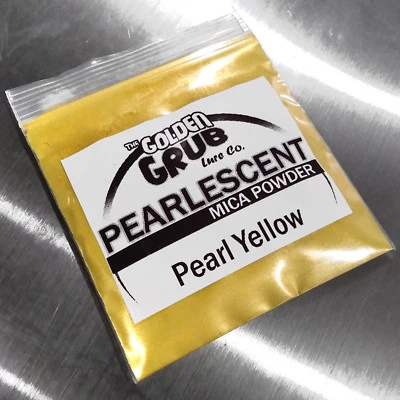 THE GOLDEN GRUB LURE CO NEW 1 OZ. PEARL YELLOW Pearlescent Mica Powder Fishing Soft Plastic Plastisol