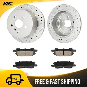 288mm For Lexus RX330 2004-2006 RX400h Rear Drilled Brake Rotors Ceramic Pads - Picture 1 of 14