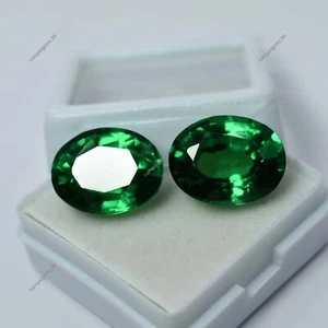 18 Ct Natural Tsavorite Garnet Green Oval CERTIFIED Loose Gemstone Pair - Picture 1 of 5