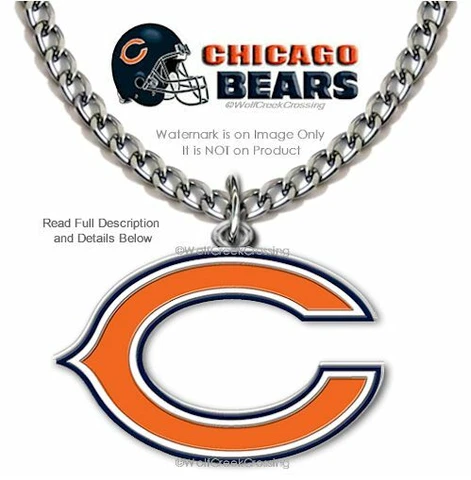 LARGE CHICAGO BEARS NECKLACE 24" STAINLESS STEEL CHAIN NFLFOOTBALL  FREE SHIP’ Cover