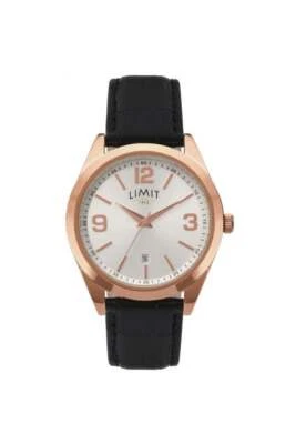 Limit da Uomo Oro Rosa Custodia Orologio Quadrante Bianco 40mm Impermeabile 5690 - Immagine 1 di 4