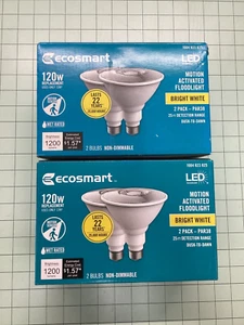 EcoSmart - 120W Equivalent-LED Motion Activated FloodLight Bulb; 2 Pair-4 Bulbs - Picture 1 of 5