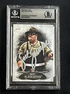 SGT. SLAUGHTER 2015 TOPPS WWE UNDISPUTED SIGNED AUTOGRAPHED CARD BAS AUTHENTIC - Image 1 of 2