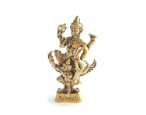 Hindu Lord Vishnu Narayana Statue Riding Garuda Eagle Bird Worship Fortune Mini - Picture 1 of 8