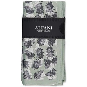 Alfani Men's Baxley Leaves Pocket Square Mint OS B4HP - Picture 1 of 2