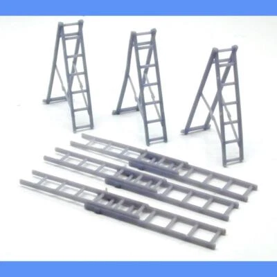 STEP LADDERS (3) EXTENSION LADDERS (3) 1/87  HO Scale  Resin Print. - Image 1 of 3