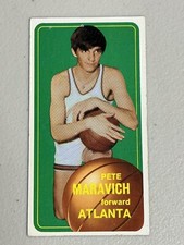 1970-71 Topps PETE MARAVICH Rookie Card 123 RC Atlanta Hawks Sharp with flaw