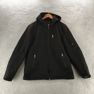 Guess Hoodie Zip Up Jacket Mens Large L Black Zipped Pockets Long Sleeve Casual - Picture 1 of 15