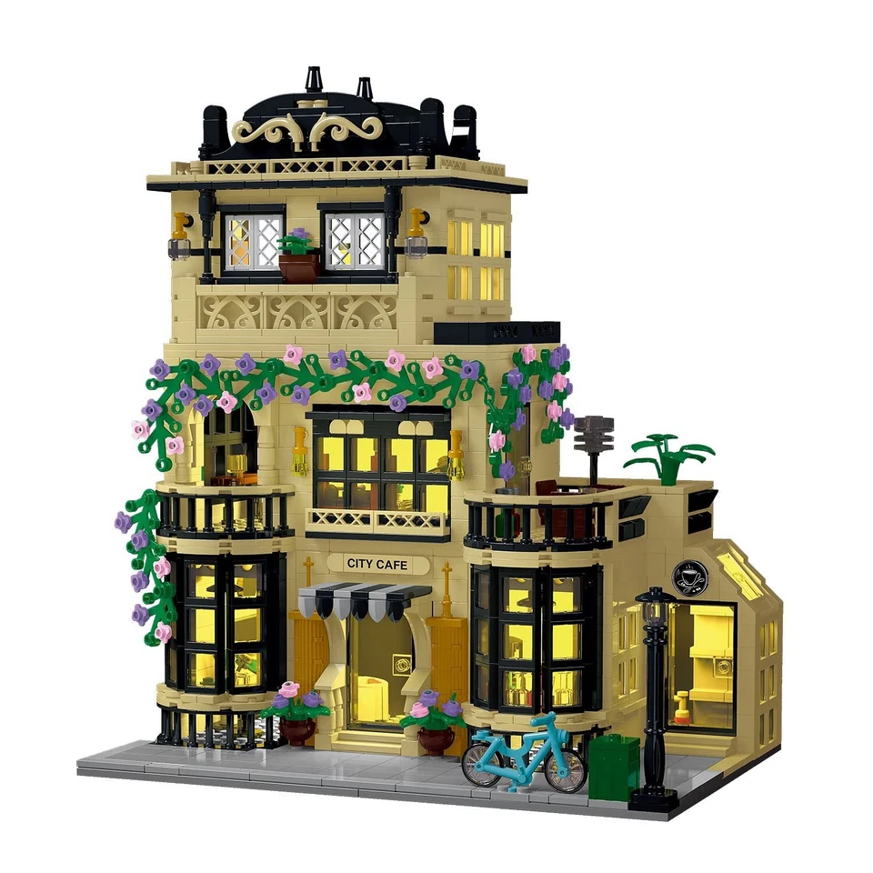 City Cafe Architecture Building Kit with LED Lights,3 Levels City Cafe Model ... - Image 1 of 4