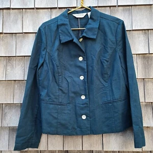Orvis blau Leinen Baumwollmischung Blazer Jacke Damengröße 14 - Bild 1 von 5