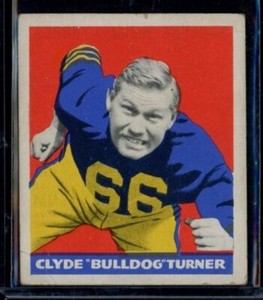 1948 Leaf Football #3 Clyde Bulldog Turner RC Bears Small Crease GD-VG LOOK!
