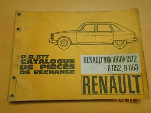 catalogue pièces de rechange RENAULT 16 1968 à 1972 - Imagen 1 de 1