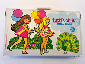 Vintage 1965 Mattel Barbie Tutti & Chris Doll Carrying Case White Storage 11 x 7
