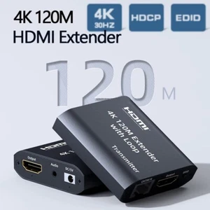 4K HDMI 1080P Extender 120M with HDMI Loop Audio Out over cat5e/6 RJ45 Ethernet - Picture 1 of 12