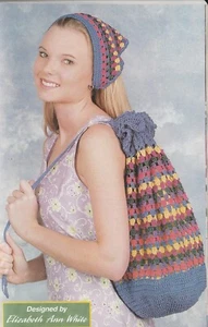 Beach Bag & Head Scarf - Sport cotton yarn - Crochet Pattern ONLY - Picture 1 of 2