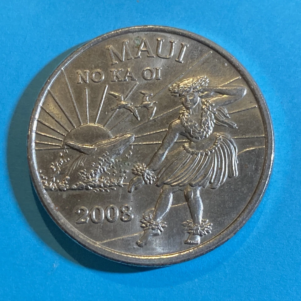 Hawaii - 2008- MAUI NO KA OI Trade dollars (2 Dollars F/V) Un- Circulated 39 mm - Image 1 of 2