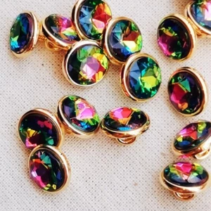 20X 10mm Crystal Rhinestone Buttons with Shank for Sew Shirt DIY Craft Chic Gift - Picture 1 of 22