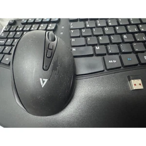 Combinación V7 teclado y ratón inalámbrico ergonómico Usado **Ratón desgastado** - Imagen 1 de 5