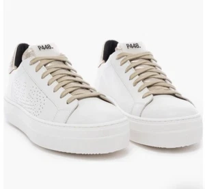 P448 F24 Thea Latte Fix Platform Leather Sneakers Women’s 37 US - 6.5/7 - Picture 1 of 6